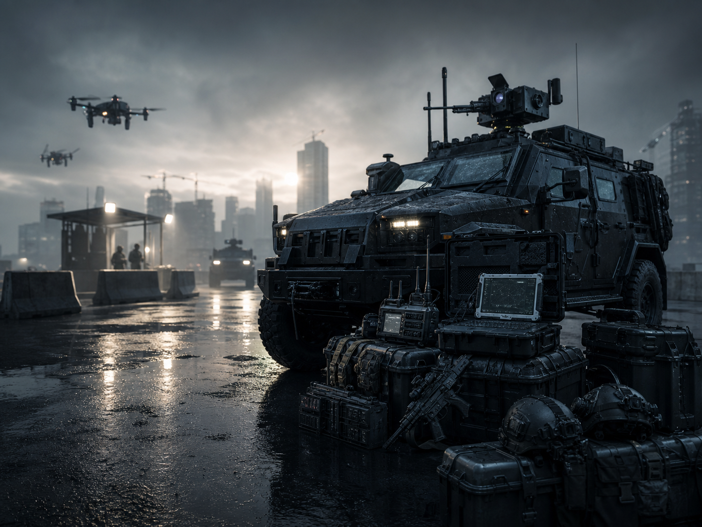 Obtile armored convoy and field command equipment