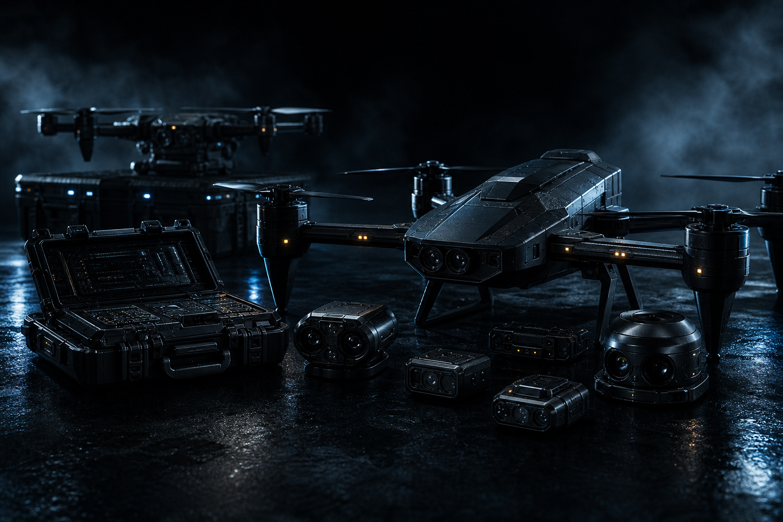 Obtile stealth drones and encrypted field systems